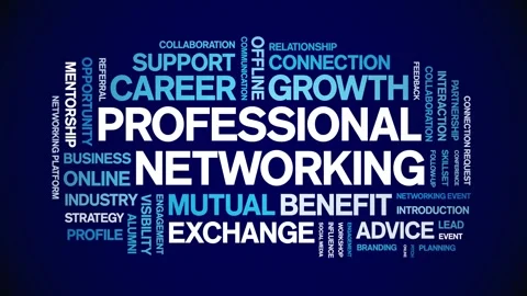 Professional Networking animated word cloud,animation typography seamless loop. Stock Footage 328034422