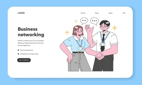 Professional networking concept. Flat vector illustration. 库存插图
