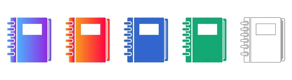 Professional Notebook Planner Icon Set Stock Illustration