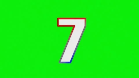 Professional Number Moving with Seven Green Screen Element Video stock 337099577