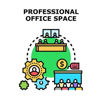 Professional office space concept visualizing business environment Stockillustratie