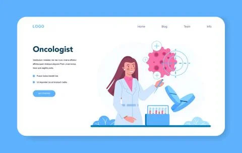 Professional oncologist web banner or landing page. Cancer disease Stock Illustration