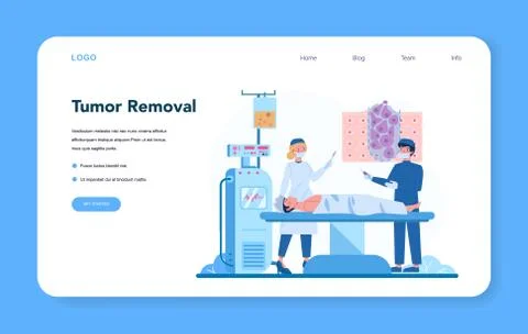 Professional oncologist web banner or landing page. Cancer disease Stock Illustration