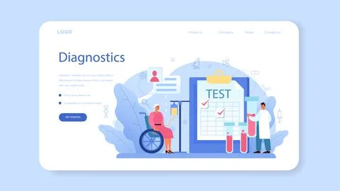 Professional oncologist web banner or landing page. Cancer disease Stock Illustration