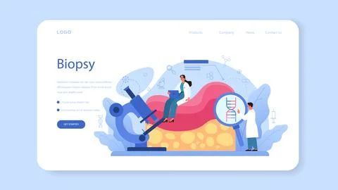Professional oncologist web banner or landing page. Cancer disease Stock Illustration