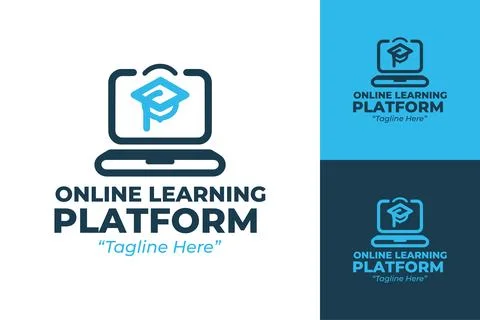 Professional Online Learning Platform Logo Stock Illustration