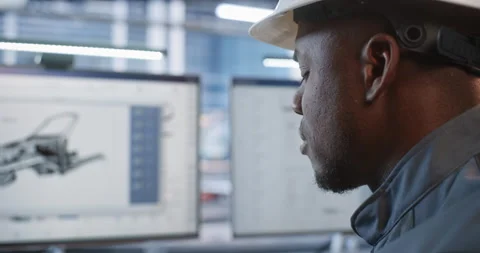 Professional Operator Checking Industrial Telemetry Data on Screen Stock Footage 344395823