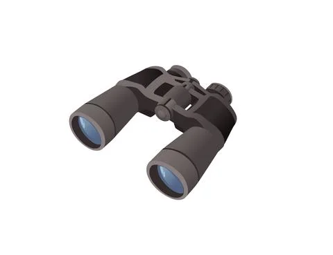 Professional optical device black classic binoculars vector illustration Stock Illustration