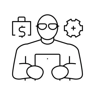 Professional organizer line icon vector illustration Stockillustratie