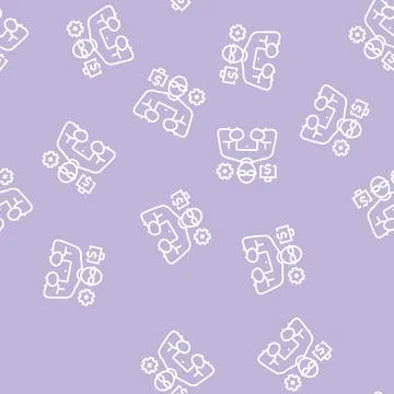 Professional organizer line seamless pattern 库存插图
