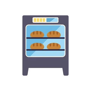 Professional oven baking bread in bakery or pastry shop Stock Illustration