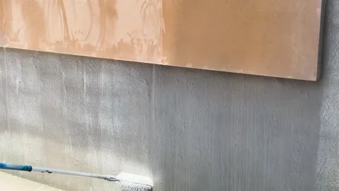 Professional painter using paint roller for home renovation and interior design 库存影片 344456903