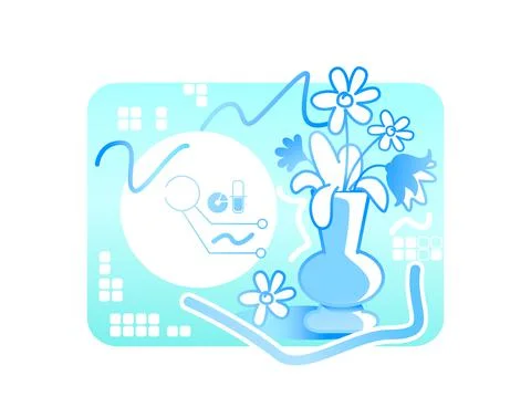 Professional painting software 2D vector web banner, poster Illustrazione stock