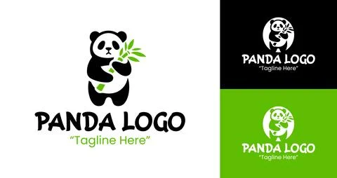 Professional Panda Logo Featuring Bamboo for Nature Branding 스톡 일러스트