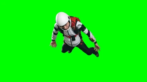 Professional Parachutist Falling Down Stock Footage 66746792