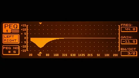 Professional parametric equalizer change the music spectrum Stock Footage 142297979