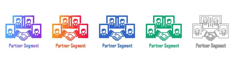 Professional Partner Segment Network Icons 스톡 일러스트