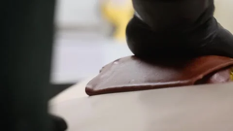 Professional Pastry Chef Hands Rolling Gourmet Filled Dessert Dough in Kitchen Stock Footage 337751651