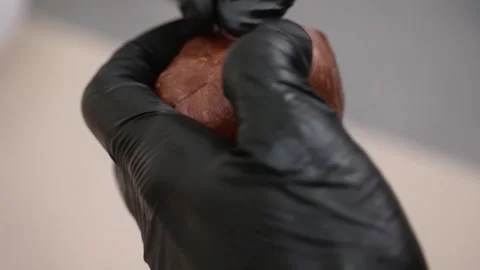 Professional Pastry Chef Presenting a Luxury Chocolate-Coated Dessert with Gourm Stock Footage 337751630