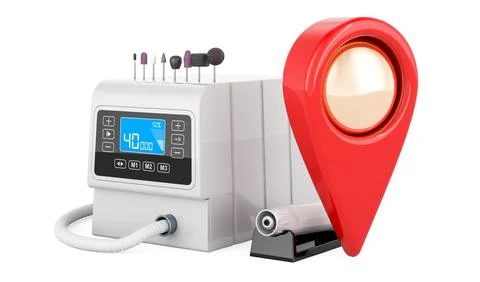 Professional Pedicure Machine with map pointer, 3D rendering Stockillustratie