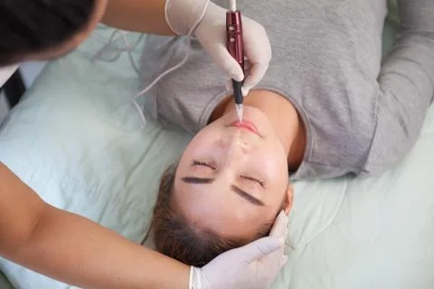Professional permanent makeup applying Stock Photos