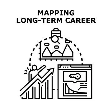 Professional person planning long term career path strategy Stock Illustration