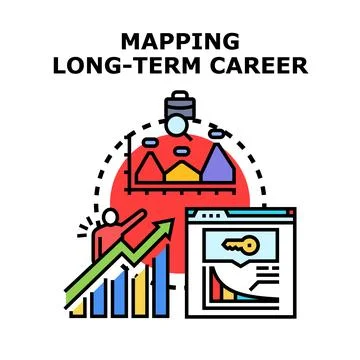 Professional person planning long term career path strategy Stock Illustration