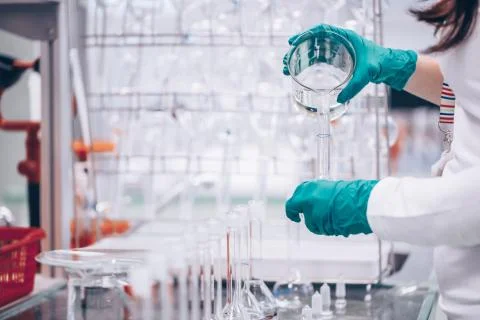 Professional pharmacy scientist develop vaccine against kind of viruses in the Stock Photos