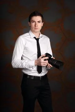 Professional photographer at work Stock Photos