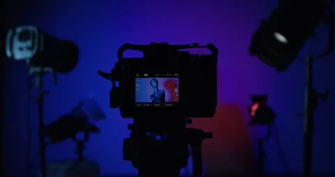 Professional Photography Studio With Camera and Lighting Setup Stock Footage 329318690