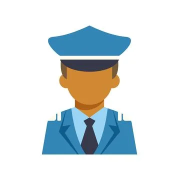Professional pilot in uniform representing aviation career Stock Illustration