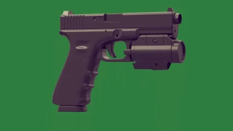 Professional Pistol Moving With Camera Element Stockbeeldmateriaal 338018381