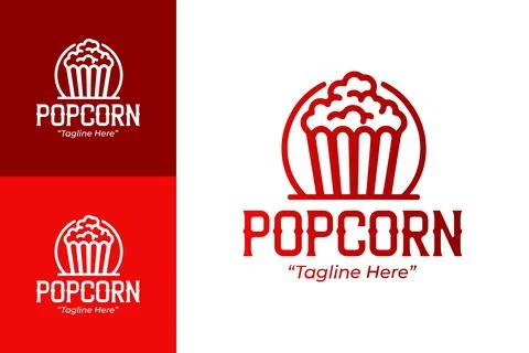 Professional Popcorn Logo with Circular Arc Style for Cinema Branding 스톡 일러스트