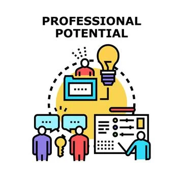 Professional potential development creating business opportunity success Illustrazione stock