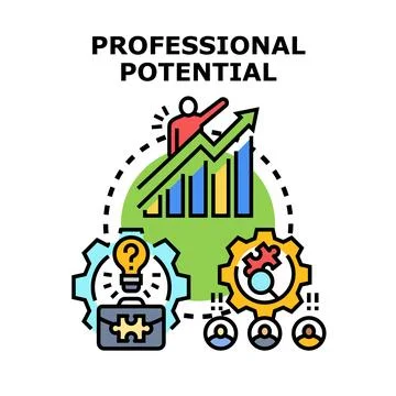 Professional potential development enhancing skills and growth Stock Illustration