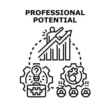 Professional potential development enhancing skills and growth Stock Illustration