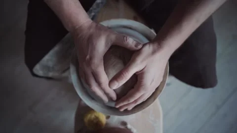 Professional potter working with a clay. Ceramics studio. Stock Footage 150708222