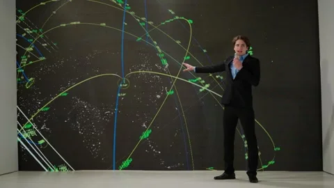 Professional Presentation of Complex Data and Graphs on Digital Display Video stock 266008264