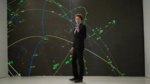 Professional Presentation of Complex Data and Graphs on Digital Display Video stock 266008607