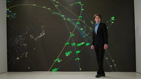 Professional Presentation of Complex Data and Graphs on Digital Display Video stock 266008959