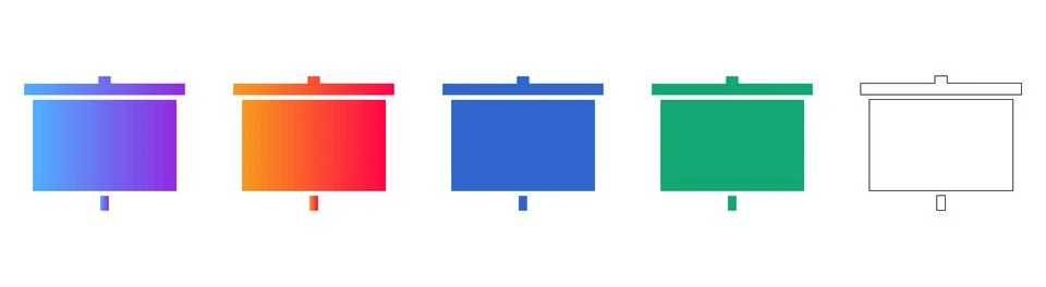 Professional Presentation Screen Icons Stock Illustration