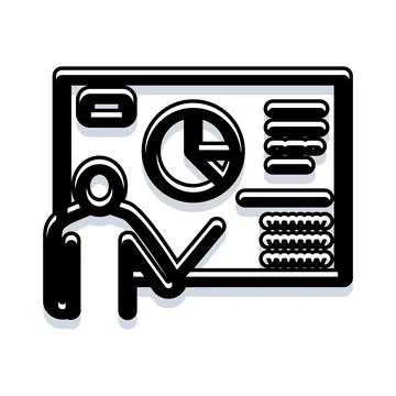 Professional presenting business data on a screen 스톡 일러스트