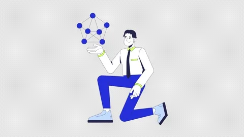 Professional presenting neural network model 2D animation Stock Footage 323938998