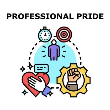Professional pride demonstrating core business work values Stock Illustration