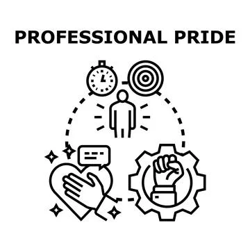 Professional pride demonstrating core business work values Stock Illustration