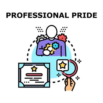 Professional pride vector concept showing employee achievement Stock Illustration