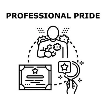 Professional pride vector concept showing employee achievement Stock Illustration