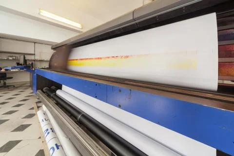 Professional printing machine in printing house Stock-Fotos