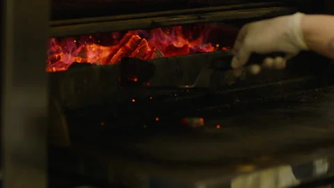The professional process of cooking meat on the grill. Stock Footage 232562616