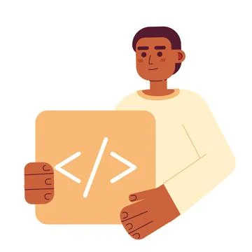 Professional programmer course flat concept vector spot illustration Illustrazione stock